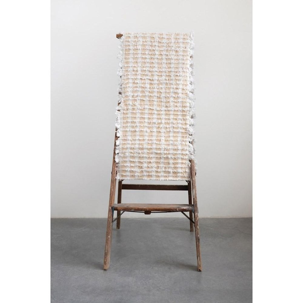 Natural & Mustard Woven Cotton Tufted Table Runner